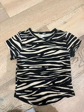 Black & Cream Zebra Print Short Sleeve Tee
